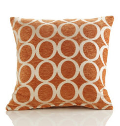 Luxury Living Oh Luxury Geometric Chenille Cushion Orange