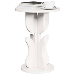 Berkfield Side Table White Solid Pine Wood - thumbnail 3