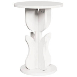 Berkfield Side Table White Solid Pine Wood - thumbnail 2