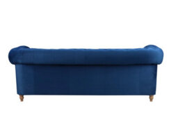 Windsor Chesterfield Style Blue French Velvet Fabric Corner Sofa (Left Hand Corner) - thumbnail 5