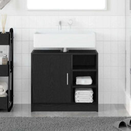 Walplus Sink Cabinet Black Oak 63 X 29 X 55 Cm Engineered Wood - thumbnail 1