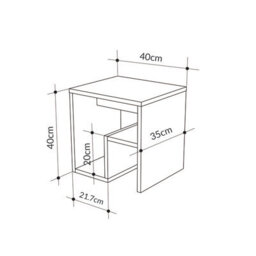 Decortie Bon Modern Square End Coffee Table 40Cm Open Shelf G-Shape White Living Room H 40Cm - thumbnail 3