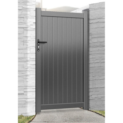 Burbage Iron Craft Harrogate Aluminium Pedestrian Garden Gate 750mm Wide X 1800mm High Grey - image 1