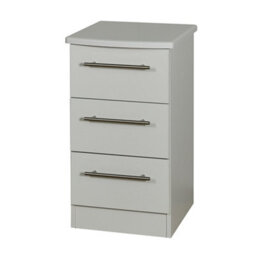 Bergamo Ready Assembled Matt Grey No Effect 3 Drawer Bedside Table (H)695mm (W)395mm (D)415mm - thumbnail 1
