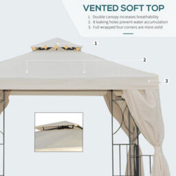 Outsunny 3 X 3M Garden Metal Gazebo Sun Shade Shelter Outdoor Party Tent - thumbnail 4