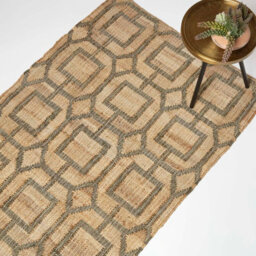 Homescapes Tiran Brown Geometric Handwoven Jute Rug, 120 X 170 Cm - thumbnail 1