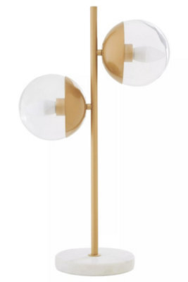 Orsina Handcrafted Two Light Gold Finish Table Lamp, Minimalist Design Bedside Lamp, Versatile Lamp On A Table - image 1