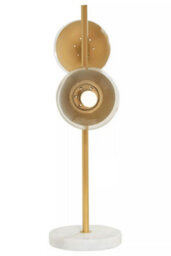 Orsina Handcrafted Two Light Gold Finish Table Lamp, Minimalist Design Bedside Lamp, Versatile Lamp On A Table - thumbnail 3