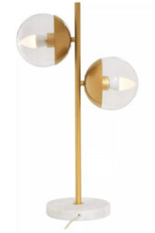 Orsina Handcrafted Two Light Gold Finish Table Lamp, Minimalist Design Bedside Lamp, Versatile Lamp On A Table - thumbnail 4