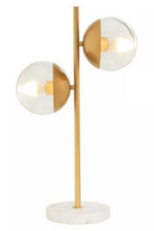 Orsina Handcrafted Two Light Gold Finish Table Lamp, Minimalist Design Bedside Lamp, Versatile Lamp On A Table - thumbnail 2