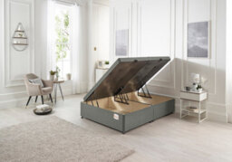 Somnior Beds Somnior 4Ft Millbank Ottoman Bed-Side Opening-Silver Linen