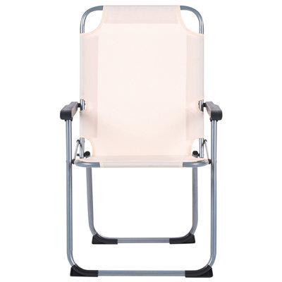 Wyld And Coco Home Beige Folding Garden Chairs Set Of 4 - Powder-Coated Steel Outdoor Patio Furniture - image 1