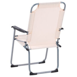 Wyld And Coco Home Beige Folding Garden Chairs Set Of 4 - Powder-Coated Steel Outdoor Patio Furniture - thumbnail 7