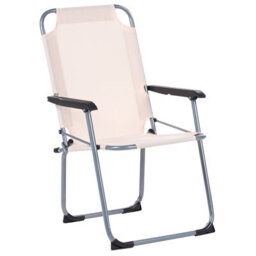 Wyld And Coco Home Beige Folding Garden Chairs Set Of 4 - Powder-Coated Steel Outdoor Patio Furniture - thumbnail 4