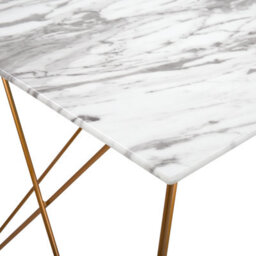 Beliani Dining Table Kenton White Marble 140 Cm 80 Cm Tempered Glass - thumbnail 6