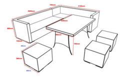 Furniture One Rattan Effect Nature Rattan 9 Seat Corner Sofa Set No Assembly & Aluminium Frame - thumbnail 5