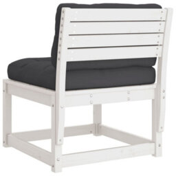 Walplus Garden Sofa With Cushions White Solid Wood Pine For Garden, Terrace, Or Patio - 63.5 X 73 X 78 Cm (W X D X H) - thumbnail 7