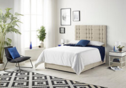 Somnior Beds Somnior Bliss Tweed Natural 2Ft6 Memory Foam Divan Bed With 2 Drawers, Mattress & Headboard - Small Single - thumbnail 1