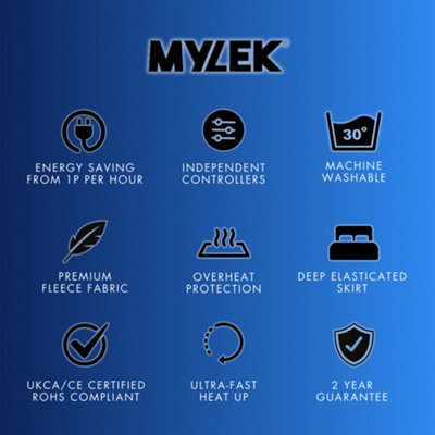 Mylek Electric Blanket Single Size Bed Premium Fleece Underblanket