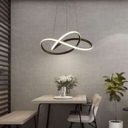 Thehotsale 58W Brown Height Adjustable Dimmable Led Ceiling Hanging Pendant Light With Remote Control - thumbnail 5