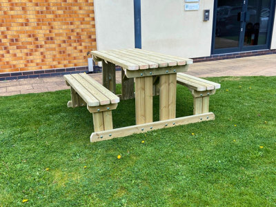 MG Timber Products Premium Walk-In Style Picnic Table - Pub Bench - Excellent Quality Wooden Picnic Bench - 5Ft - image 1