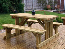 MG Timber Products Premium Walk-In Style Picnic Table - Pub Bench - Excellent Quality Wooden Picnic Bench - 5Ft - thumbnail 5