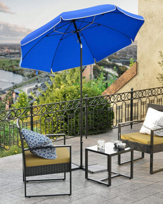 Songmics Beach Parasol, Adjustable Tilt And Height, Sun Shield Umbrella With Carry Bag, Perfect For Patio, Garden, Balcony, Blue - image 1