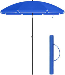 Songmics Beach Parasol, Adjustable Tilt And Height, Sun Shield Umbrella With Carry Bag, Perfect For Patio, Garden, Balcony, Blue - thumbnail 8