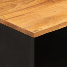 Berkfield Durable Tv Cabinet Brown And Black 100X33.5X46 Cm Solid Wood Mango - thumbnail 8