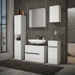 FurniComp LTD Furnicomp Vida 3 Door 60Cm White Gloss Mirrored Wall Mounted Bathroom Cabinet - thumbnail 3