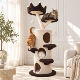 Bingopaw 160Cm Cat Tree Tower With 3 Condos, Crown Perch, Sisal Scratcher & Wide Stable Base - thumbnail 8