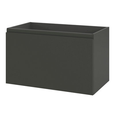 GoodHome Levanna Matt Grey Single Wall-Mounted Bathroom Cabinet (H) 480mm (W) 800mm - image 1