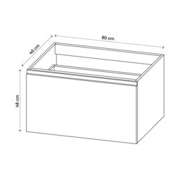 GoodHome Levanna Matt Grey Single Wall-Mounted Bathroom Cabinet (H) 480mm (W) 800mm - thumbnail 7