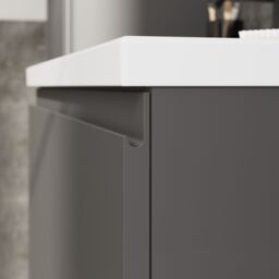 GoodHome Levanna Matt Grey Single Wall-Mounted Bathroom Cabinet (H) 480mm (W) 800mm - thumbnail 8