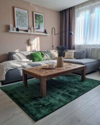Beliani Rug Gesi Ii Dark Green 160 X 230 Cm Viscose - thumbnail 2