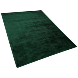 Beliani Rug Gesi Ii Dark Green 160 X 230 Cm Viscose - thumbnail 4