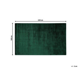 Beliani Rug Gesi Ii Dark Green 160 X 230 Cm Viscose - thumbnail 3
