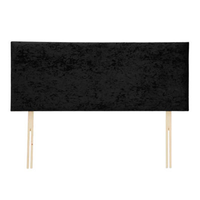 "Urban Textures Luxury 26"" High Crushed Velvet Fabric Upholstered Bed Headboard - Black" - image 1