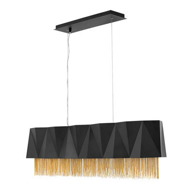 Luminosa Lighting Elstead Zuma 6 Light Pendant, Satin Black, Gold, E27 - image 1