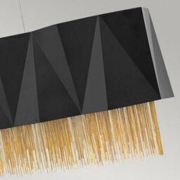 Luminosa Lighting Elstead Zuma 6 Light Pendant, Satin Black, Gold, E27 - thumbnail 4