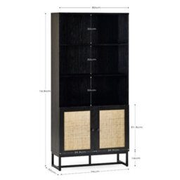 Oakham Premium Portree Tall Bookcase In Black - thumbnail 5