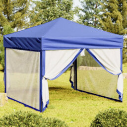 Walplus Folding Party Tent Garden Gazebo Canopy With Sidewalls Blue 3X3 M