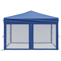 Walplus Folding Party Tent Garden Gazebo Canopy With Sidewalls Blue 3X3 M - thumbnail 4