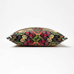 Homescapes Navy William Morris Strawberry Thief Velvet Cushion - thumbnail 4