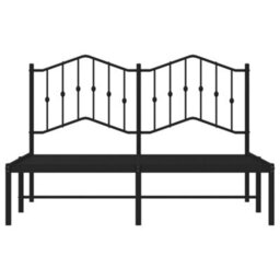 Berkfield Metal Bed Frame Without Mattress With Headboard Black 140X190Cm - thumbnail 5