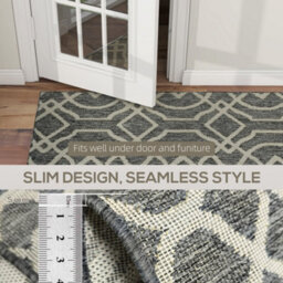 Homcom Easy-Cleaning Machine Washable Rug For Home, Patio, Garden, Grey - thumbnail 7