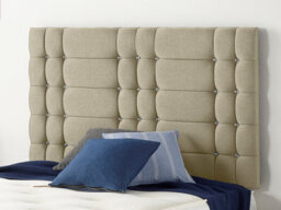 Somnior Beds Somnior  4Ft Bliss Small Double 32 Inches Wheat Linen Headboard With Wooden Struts