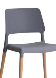 LPD Riva Grey Dining And Office Chairs Set Of 2 Minimal Design With Beech Legs H81 W55 D54Cm - thumbnail 3
