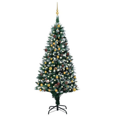 Berkfield Artificial Christmas Tree With Leds&ball Set&pinecones 210 Cm - image 1