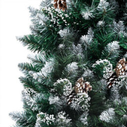 Berkfield Artificial Christmas Tree With Leds&ball Set&pinecones 210 Cm - thumbnail 2